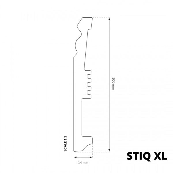  Hamburger leiste weiß | STIQ STX120  | 2200mm x 100mm |  hohe fußleisten
