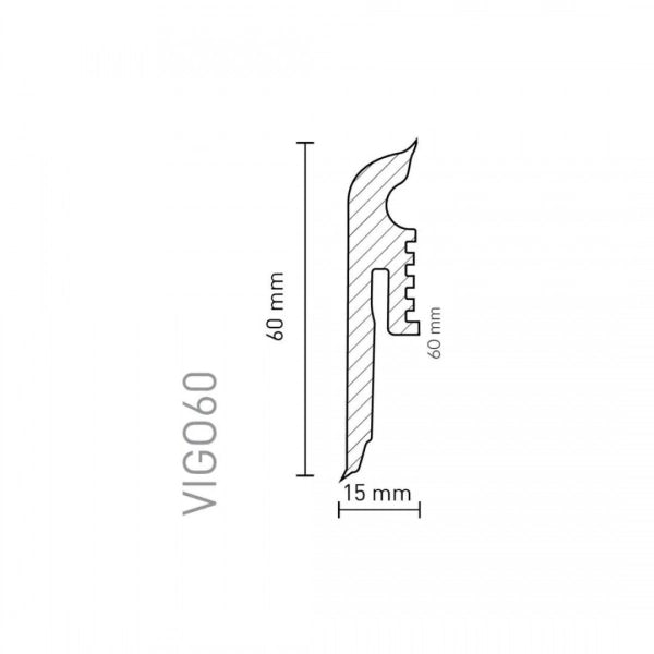 VIGO 60 - Sockelleisten grau - 60 mm