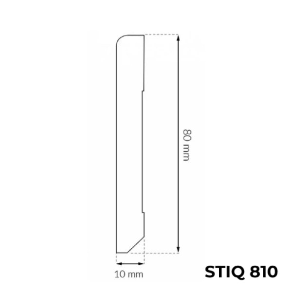  STIQ S810 - Sockelleisten weiß kleben - 80 mm
