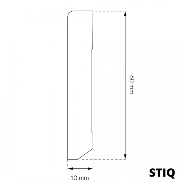  STIQ S611- Sockelleisten weiß kleben - 60 mm