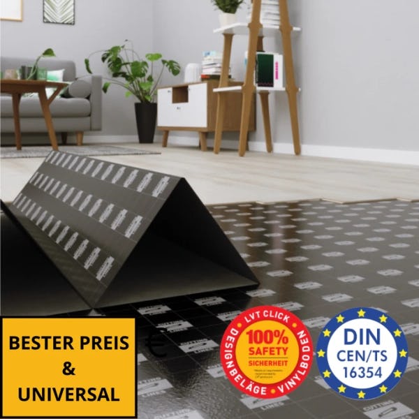 Trittschalldämmung Vinyl Unterlage - Secura Vinyl Click Smart Black (1 mm) - 6,25 m² zum besten Preis!